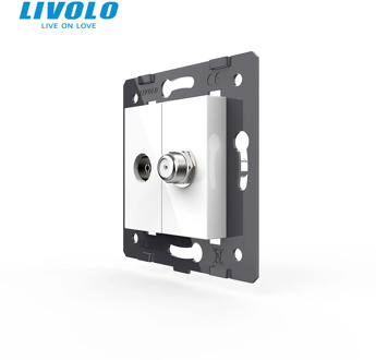 Livolo EU Standard Socket Accessory For DIY Products,The Base of Socket TV+ SATV Socket VL-C7-1VST-11