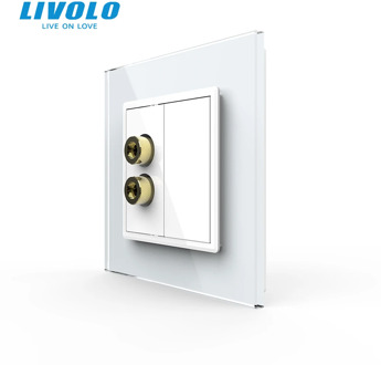 Livolo EU standard Wall Sound Socket, Sound banana plugs,New Style Crystal Glass Panel