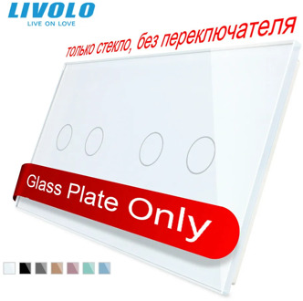 Livolo Luxury 4colors Pearl Crystal Glass,151mm*80mm, EU standard, Double Glass Panel C7-C2/C2-11 (4 Colors),logo/no logo