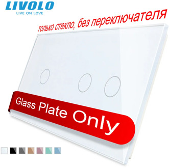 Livolo Luxury 7colors Pearl Crystal Glass,151mm*80mm,Glass Only EU standard,Double Glass Panel,C7-C1/C2-11,only panel ,no logo