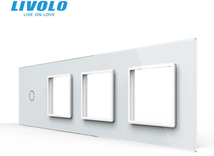 Livolo Luxury Crystal Glass Switch Panel, 294mm*80mm,EU standard,Quadruple Glass Panel ,DIY by yourself,4colors free choose