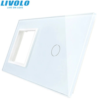 Livolo Luxury Pearl Crystal Glass,151mm*80mm,EU standard,1Frame & 1GangGlass Panel,C7-SR/C1-11 (4 Colors),only panel,no logo