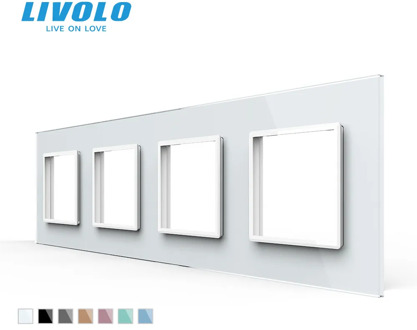 Livolo Luxury White Crystal Glass Switch Panel, 294mm*80mm, EU standard,Quadruple Glass Panel For Wall Socket C7-4SR-11,no logo