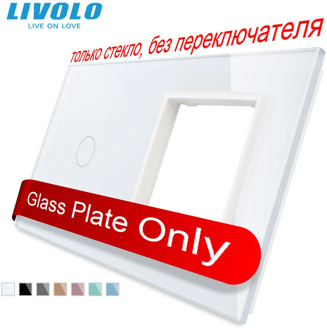 Livolo Luxury White Pearl Crystal Glass, 151mm*80mm, EU standard, 1Gang &1 Frame Glass Panel, VL-C7-C1/SR-11 (4 Colors)