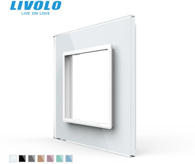 Livolo Luxury White Pearl Crystal Glass, 80mm*80mm, EU standard, Single Glass Panel For Wall Switch Socket,VL-C7-SR-11