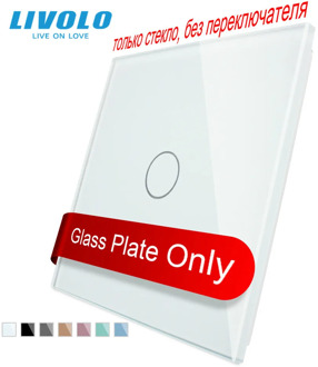 Livolo Luxury White Pearl Crystal Glass, EU standard, Single Glass Panel For 1 Gang Wall Touch Switch,VL-C7-C1-11 (4 Colors)
