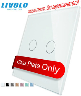 Livolo Luxury White Pearl Crystal Glass, EU standard, Single Glass Panel For 2 Gang Wall Touch Switch,VL-C7-C2-11 (4 Colors)