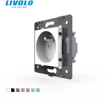 LIVOLO Manufacturer, Livolo White Plastic Materials, FR standard, Function Key For French Socket,VL-C7-C1FR-11 (4 Colors)