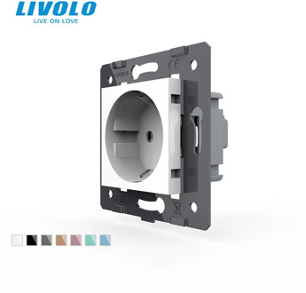 Livolo Socket DIY Parts, White Plastic Materials, EU standard, Function Key For EU Wall Socket, VL-C7-C1EU-11