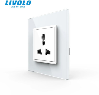 Livolo UK standard Power Socket, 16A current, Luxury 3colors crystal glass panel, Multi-function socket function key