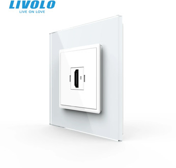 Livolo UK standard Wall HDMI Socket, HDMI plugs,low current ,New Style Crystal Glass Panel, 3colors choice