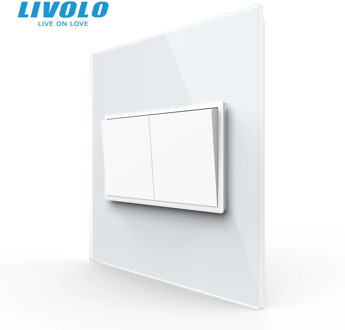 Livolo US AU Standard 90mm Luxurious Telephone Com TV SATV aiduo socket, white Pearl Crystal Glass panel, socket plugs