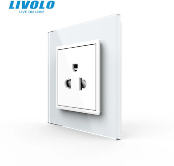 Livolo US Power Socket,Crystal Glass Panel,110~250V 16A Wall Power Outlet3pins us wall socket, with 80mm size