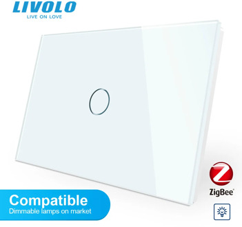 Livolo ZigBee smart wifi adaptive dimmer wall light switch,crystal Glass Panel,Compatible dimmable lamps,dim light up down