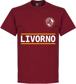 Livorno Team T-Shirt - Bordeaux Rood - XXL