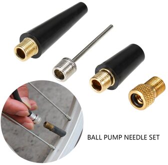 Lixada 4 Pcs Naald Nozzle Adapter Kit Bal Pomp Naald Bike Tire Opblazen Kit Ball Inflatie Pomp Naaldventiel Adapter kit