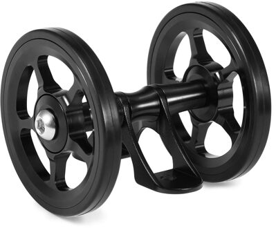 Lixada Aluminium Fiets Dubbele Roller Achterwielen Vervanging Voor Brompton Vouwfiets Achter Spatbord zwart