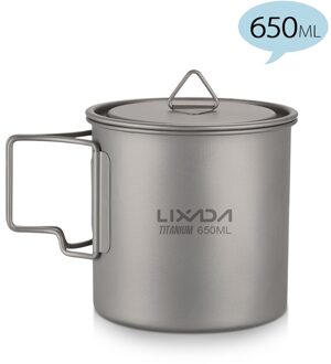 Lixada Camping Mok Ultralight Titanium Cup Outdoor Draagbare Picknick Water Cup Met Opvouwbare Handvat 300Ml/350Ml/550Ml/650Ml