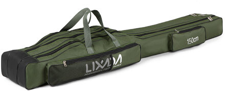 Lixada Draagbare Vissen Tas Hengel Reel Tas Vouwen Vis Pole Gear Tool Draagtas Carrier Reistas 120/130 /150 Cm Tas Voor Vissen leger groen 150cm