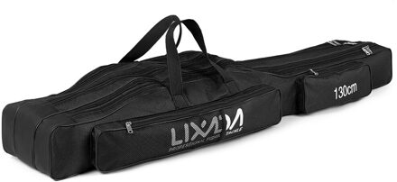 Lixada Draagbare Vissen Tas Hengel Reel Tas Vouwen Vis Pole Gear Tool Draagtas Carrier Reistas 120/130 /150 Cm Tas Voor Vissen zwart 130cm