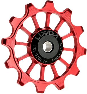 Lixada Fiets Achterderailleur Pulley 12T Mtb Aluminium Racefiets Achterderailleur Katrol Roller Wiel Fiets Onderdelen Rood
