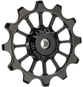 Lixada Fiets Achterderailleur Pulley 12T Mtb Aluminium Racefiets Achterderailleur Katrol Roller Wiel Fiets Onderdelen zwart