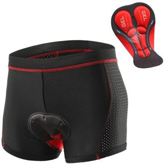 Lixada Fiets Shorts Fiets Ondergoed Ademend Gel Padded Mtb Fietsen Riding Shorts Mannen Fietsen Ondergoed Shorts Rood / L