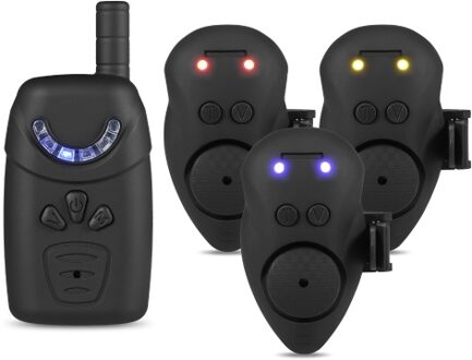 Lixada Fishing Bait Alarm Set with Portable Case Fishing Bait Alert Set Luminous Fishing Bait Indicator Digital Fishing Alert Kit Bait Alert Luminous Fishing Bait Indicator