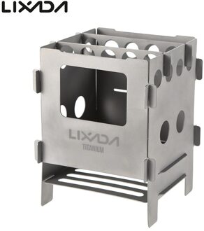 Lixada Houtkachel Lichtgewicht Opvouwbare Hout Outdoor Camping Kachel Picknick Koken Branders Backpacken Oven titanium
