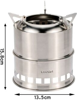 Lixada Outdoor Picknick Houtkachel Draagbare Roestvrij Staal Lichtgewicht Alcohol Brander Voor Wandelen Camping Koken Picknick Bbq