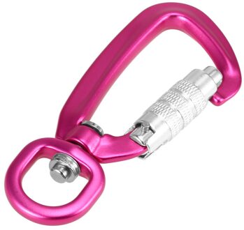 Lixada Swivel Karabijnhaak Clip 360 ° Draaibare Spinner Karabijnhaak Auto Vergrendeling Karabijnhaak Rotatie Hangmat Opknoping Clip Leash Haak roos-C