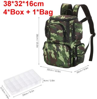 Lixada Visgerei Rugzak Vissen Lokt Aas Doos Opbergtas Vissen Tas Met 4 Visgerei Dozen Trays Included