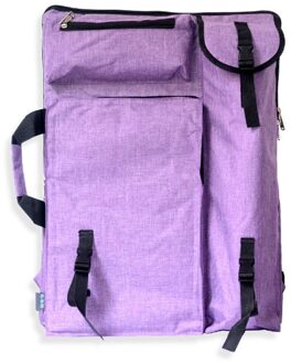 LIXF Grote Art Tas voor Tekentafel Schilderen Set Reizen Schets Tas voor Schetsen Gereedschap Canvas Schilderen Kunst Levert voor artis paars