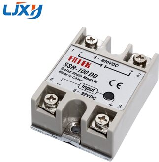 Ljxh Plastic Eenfase Solid State Relais Module SSR-10DD 25DD 40DD 75DD 100DD Dc Controle Dc Relais 3 ~ 32VDC om 5 ~ 200VDC SSR-DD 100