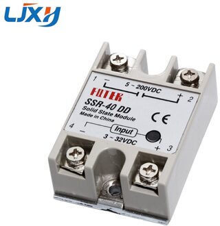 Ljxh Plastic Eenfase Solid State Relais Module SSR-10DD 25DD 40DD 75DD 100DD Dc Controle Dc Relais 3 ~ 32VDC om 5 ~ 200VDC SSR-DD 40
