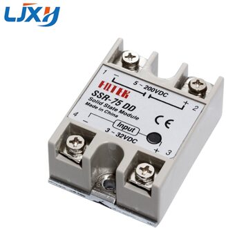 Ljxh Plastic Eenfase Solid State Relais Module SSR-10DD 25DD 40DD 75DD 100DD Dc Controle Dc Relais 3 ~ 32VDC om 5 ~ 200VDC SSR-DD 75