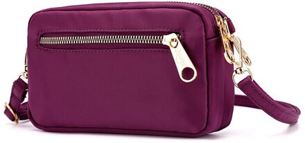 Lkeep Vrouwen Schouder Messenger Bags Nylon Waterdichte Crossbody Zak Boekentassen Mobiele Telefoon Portemonnee Portemonnee Tas Voor Vrouwen paars