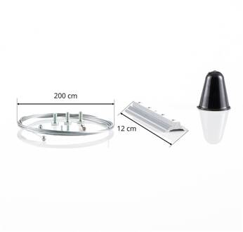 LKM kabelophanging 200 cm, plaat 12 cm, zwart