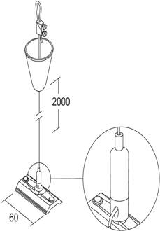 LKM kabelophanging 200 cm, wit, kabelspanner