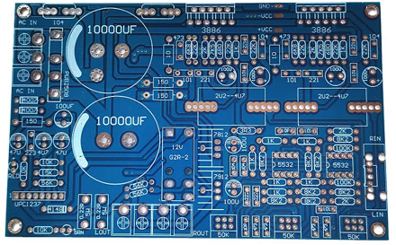 LM3886 power amplifier PCB with preamp Horn protection
