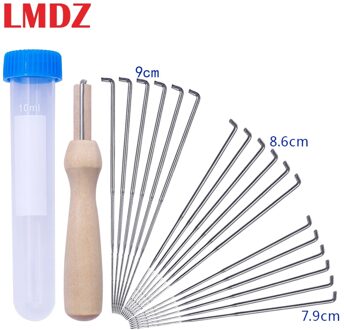 Lmdz 18Pcs 3 Maten Viltnaalden Artesanato Wolvilt Pokdalig Naalden Set Diy Craft Vilt Gereedschap Met Houten Handvat met Fles