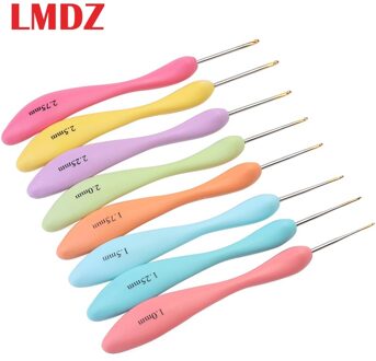 Lmdz Haaknaald Set Garen Haak Ergonomische Haak Naalden Kleurrijke Zachte Plastic Handvat Haaknaalden Voor Trui Weave Naaien