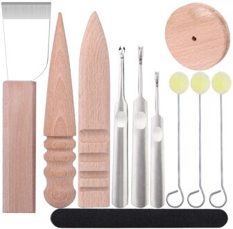Lmdz Lederen Naaien Kit Leer Stiksels Gereedschap Handgemaakte Handwerken Gereedschap Kit Lederen Rand Skiving Handvat Lederen Groover Gereedschap Type3