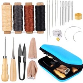 Lmdz Lederen Werken Kit Met Grote-Eye Stiksels Naalden, Gewaxt Draad, leer Naaien Gereedschap Voor Diy Leather Craft