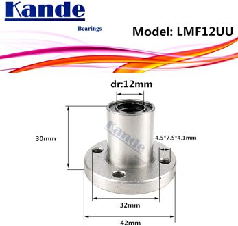 LMF12 Uu 1 Stks/partij LMF12UU Ronde Flens Lineaire Kogellager 12 Mm LMF12 Voor 3D Printer SMF12UU Kande Lagers