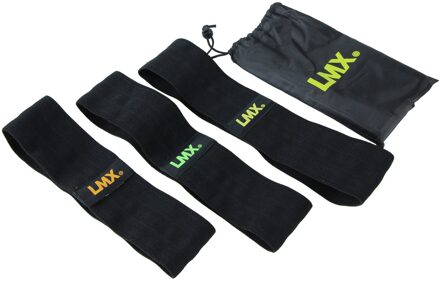 LMX Weerstandsbanden set 3 - Hip Bands - met anti-slip - Zwart - Senior