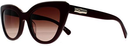 LO686S 604 bordeaux bruine zonnebril met kleurverloop Rood - One Size