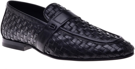 Loafer in black woven leather Baldinini , Black , Heren - 45 Eu,42 Eu,41 Eu,46 Eu,40 EU