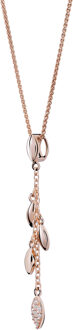 'Loana' Dames 925 Sterling Zilveren Ketting met Hanger - Roze ZH-7505/RG Rosé