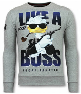 Local Fanatic 007 Trui - James Bond Sweater Heren - Grijs - Maten: L